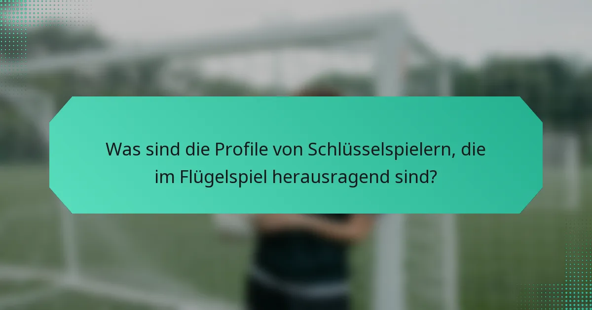Was sind die Profile von Schlüsselspielern, die im Flügelspiel herausragend sind?