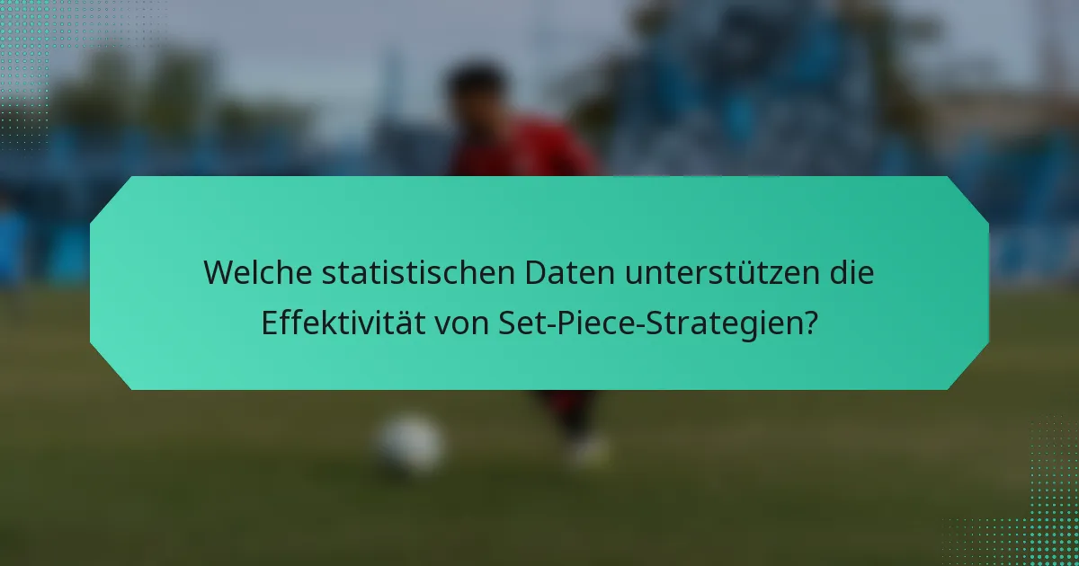 Welche statistischen Daten unterstützen die Effektivität von Set-Piece-Strategien?